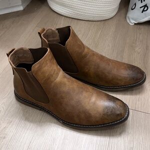 Men's Brown Leather Chelsea Boots 10.5
